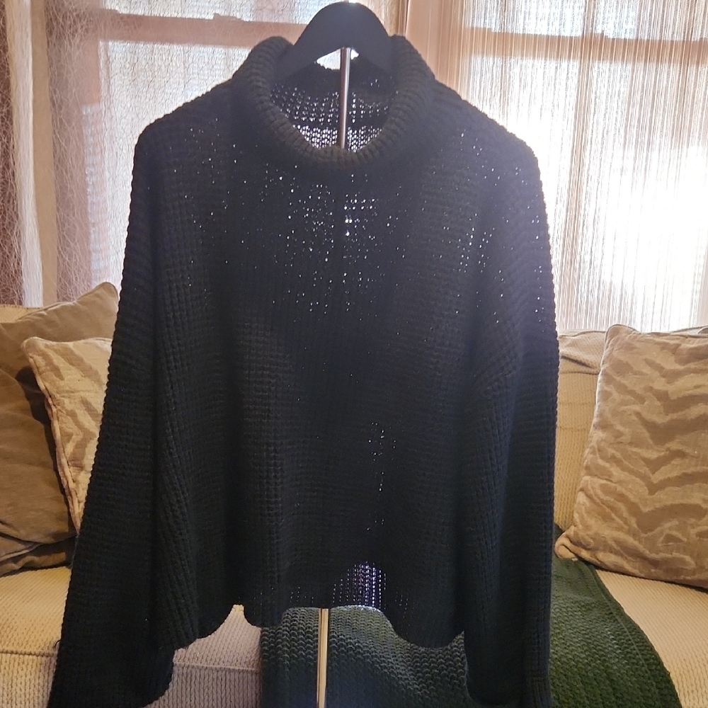SHEIN Black Cowl Neck Sweater
